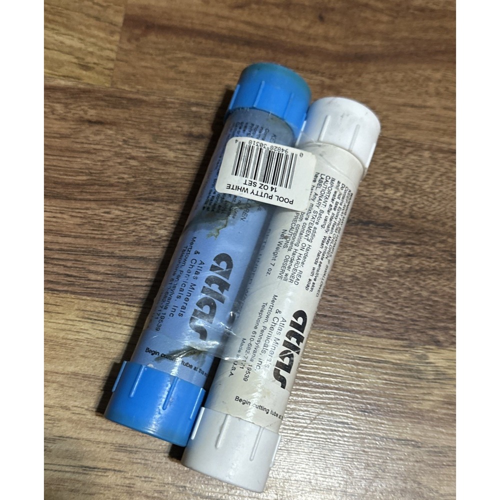 Atlas Epoxybond Pool Putty White 14 oz Set Underwater Repair Epoxy‎ Made in USA
